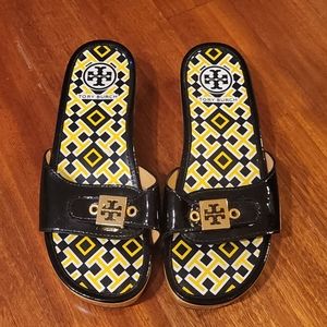 Tory Burch Dixon Patent Leather wooden slide